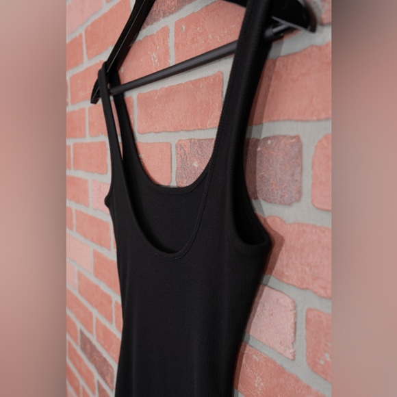 Black Ribbed Knit Bodycon Mini Dress - Picture 4 of 6
